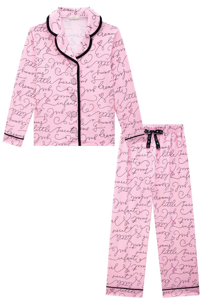 Pijama infantil blusa manha longa e calça em malha comfy - 50955