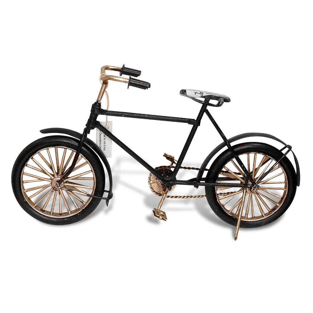 Bicicleta Decorativa Com Rodas, Pedais E Guidões Móveis
