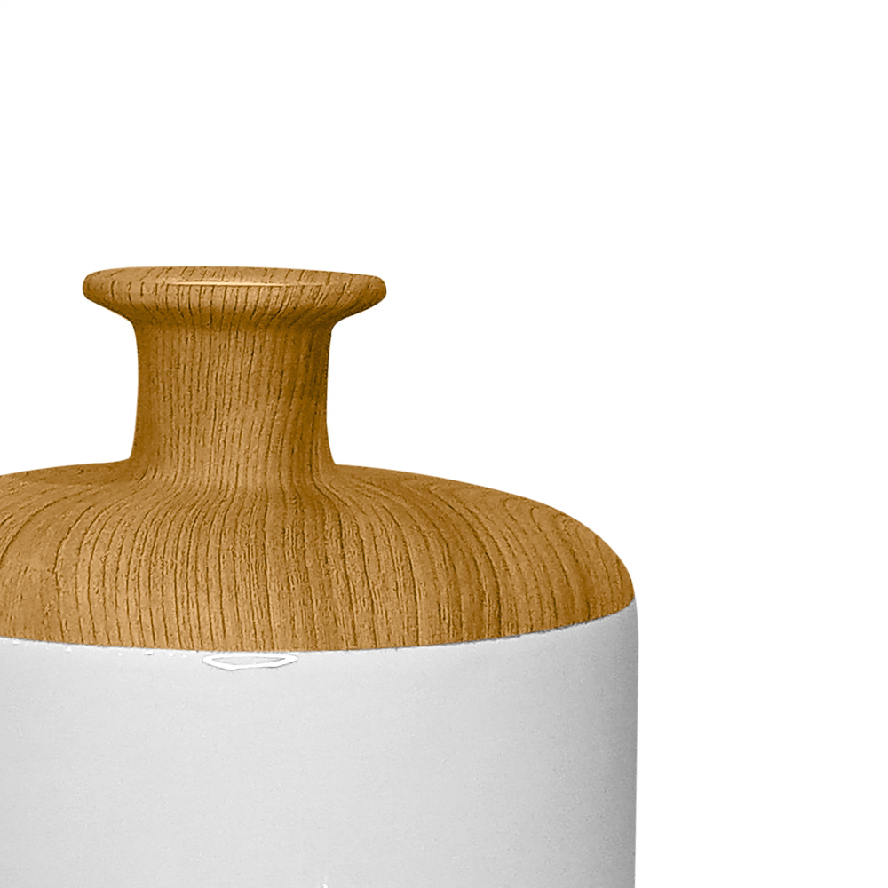 Vaso Decorativo Para Plantas Com Parte Superior Estampada Em Textura De Madeira
