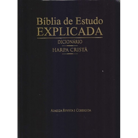 Bíblia de Estudo Explicada Com Dicionário e Harpa - Preta