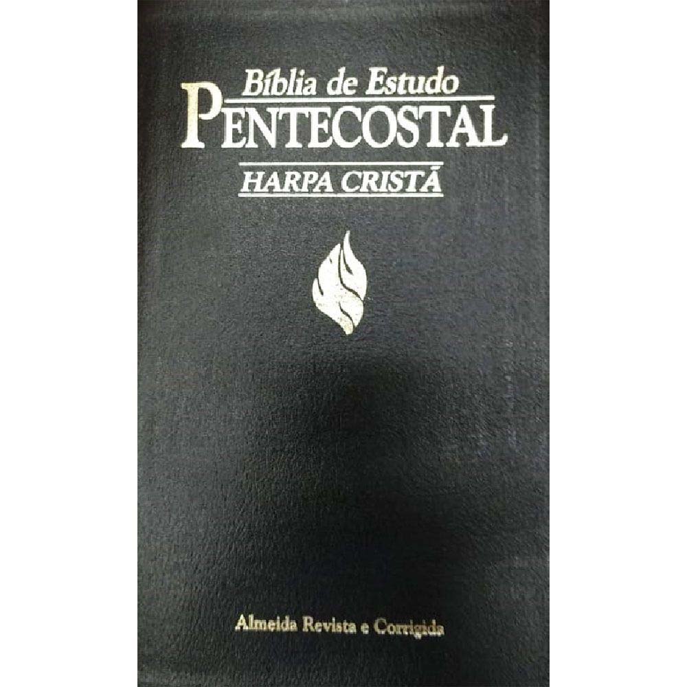 Biblia de Estudo Pentecostal  Média Preta Harpa