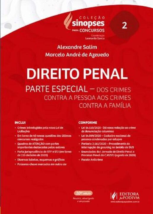 Sinopses Para Concursos - Vol. 02 - Direito Penal - Parte Especial - 10Ed/21