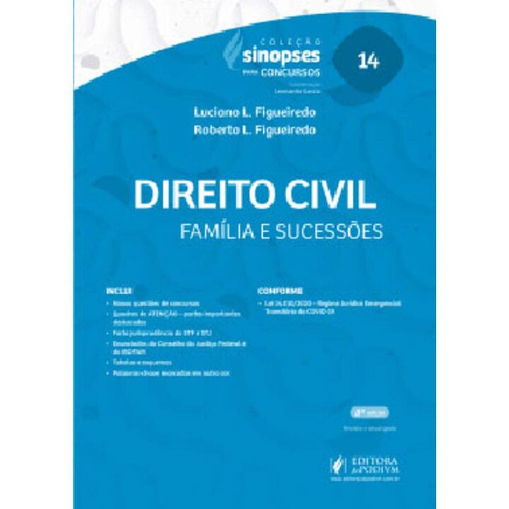 Sinopses Para Concursos - Vol. 14 - Direito Civil - Famílias e Sucessões - 08Ed/21