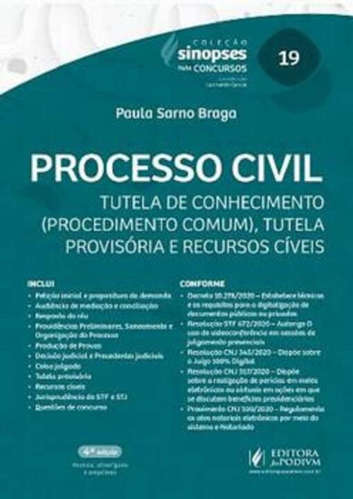 Sinopses Para Concursos - Vol. 19 - Processo Civil - 04Ed/21