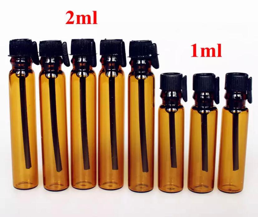 10 Frascos Vidro Âmbar Amostra Perfume com vareta - selecione 1ml ou 2ml