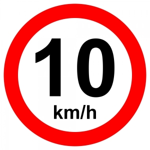 Placa de velocidade máxima permitida 10 km/h R-19