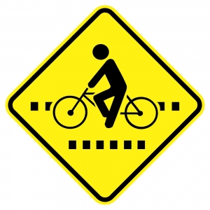 Placa passagem sinalizada de ciclistas A-30b