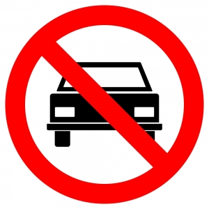 Placa proibido trânsito de veículos automotores R-10