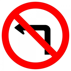 Placa proibido virar à esquerda R-4a