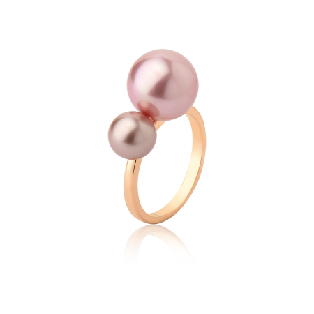 Anel Double Pearl Rose
