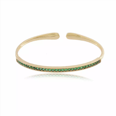 Bracelete Green Semi Cravejado