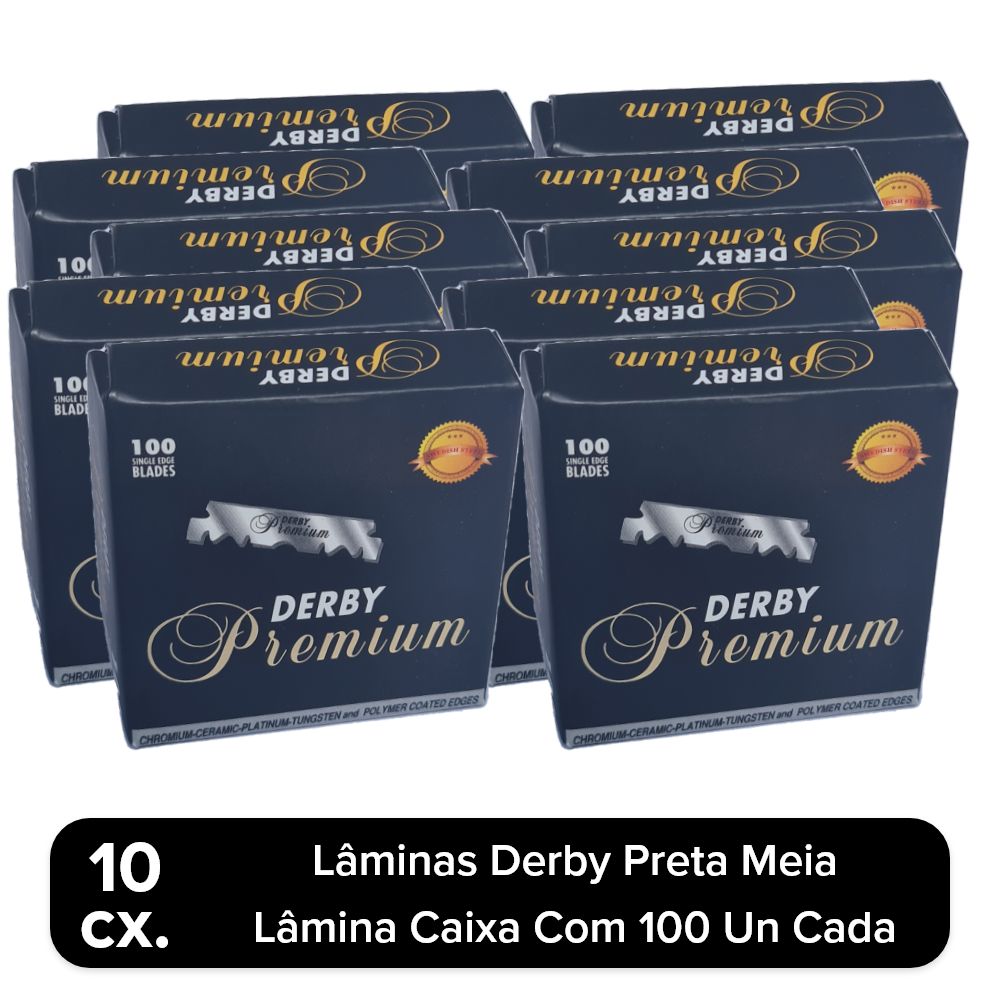 10 Caixas de Lâminas Derby Premium Single Edge Blades 100 Un - Foto 0