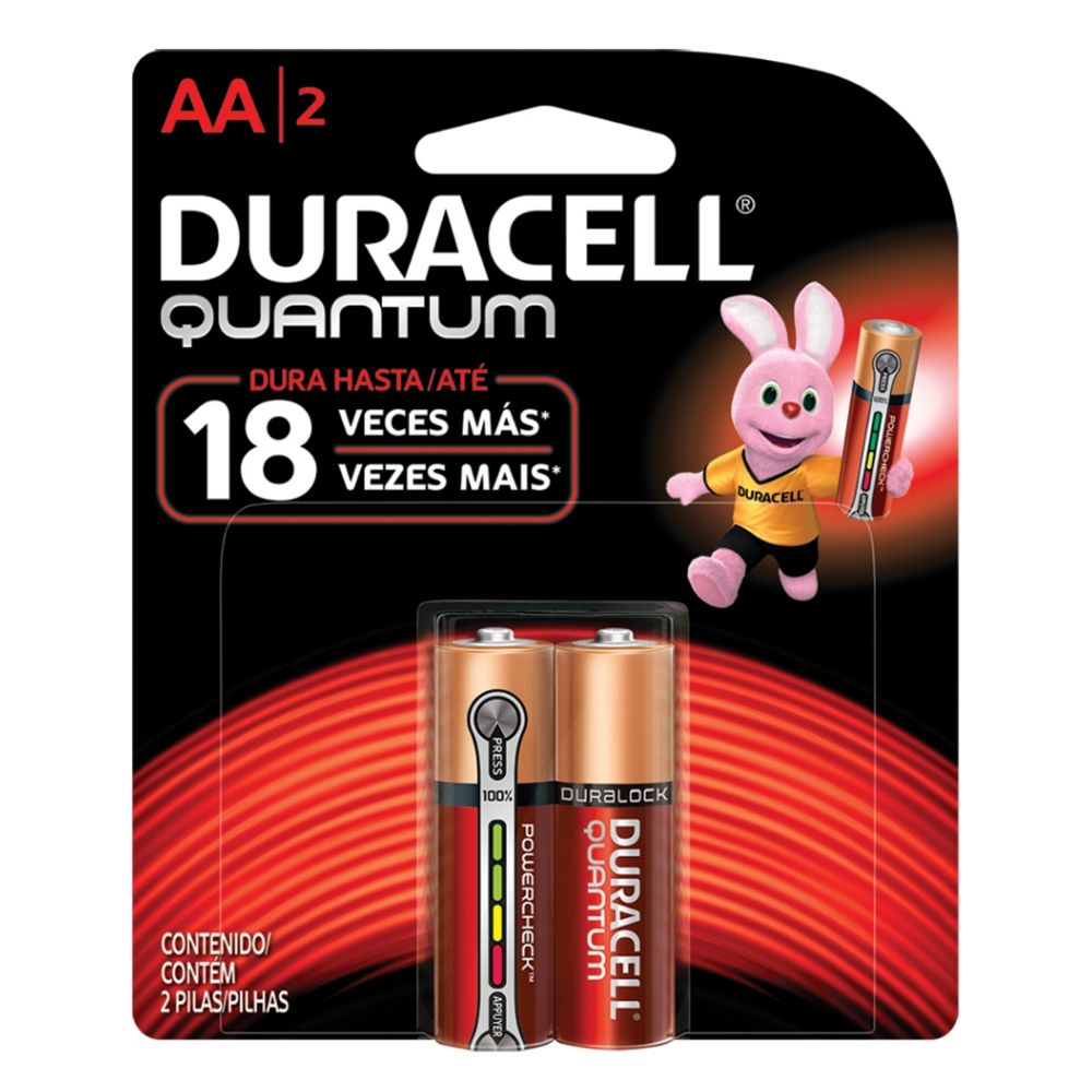 2 Pilhas Alcalina Duracell Quantum AA Pequena 1,5v - Foto 1