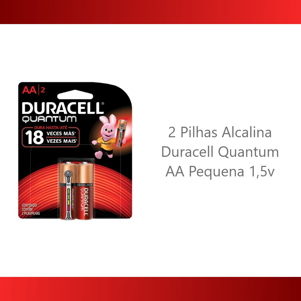 2 Pilhas Alcalina Duracell Quantum AA Pequena 1,5v - Foto 4