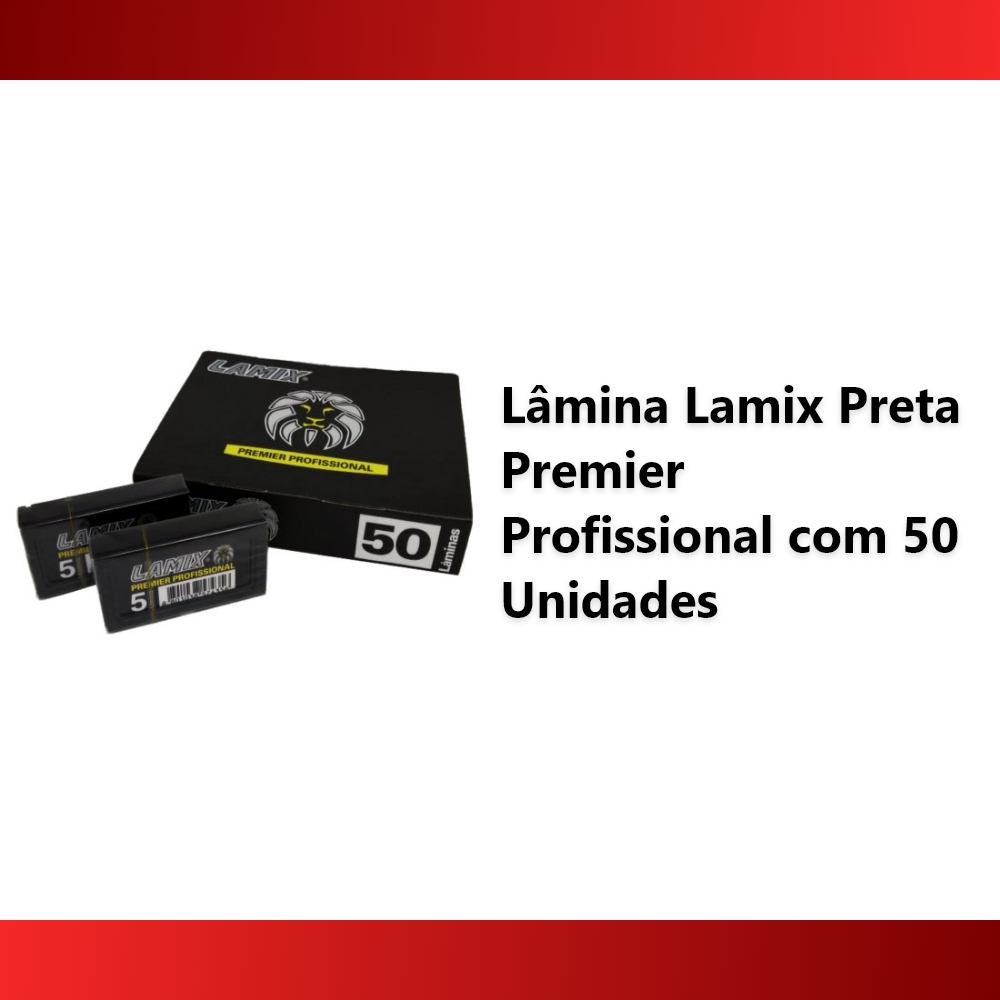 5 Cartelas de Lâminas Lamix Preta Premier com 50 Unidades - Foto 4