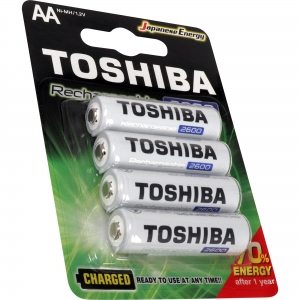 12 Pilhas Recarregáveis Toshiba AA Pequena 2600mAh - Foto 2