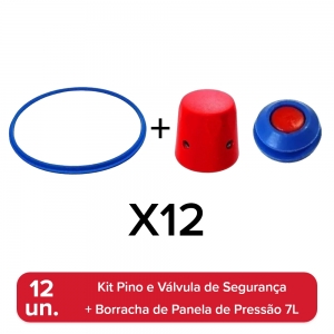 12X Kit Pino e Válvula de Segurança + Borracha 7L - Foto 0
