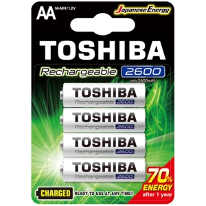8 Pilhas Recarregáveis Toshiba AA Pequena 2600mAh - Foto 1