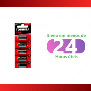 Pilhas Baterias Alcalinas 12V Toshiba Cartela Com 5 Unidades 23A A23 - Foto 2