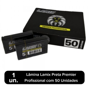 Lâmina Lamix Preta Premier Profissional com 50 Unidades - Foto 0