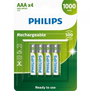 Pilhas Recarregáveis Philips AAA Palito Cartela Com 4 Unidades - Foto 1