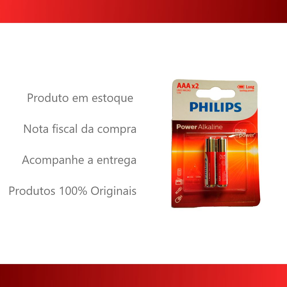 Pilhas Alcalinas Philips AAA Palito Cartela Com 2 Unidades - Foto 3