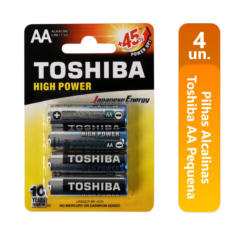 Pilhas Alcalinas Toshiba AA Pequena Cartela Com 4 Unidades - Foto 0