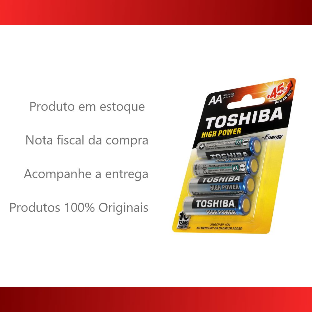 Pilhas Alcalinas Toshiba AA Pequena Cartela Com 4 Unidades - Foto 2