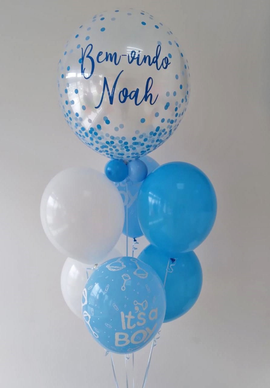 Balão Bolha 24" Pontos de Confete Azul Deco Bubble