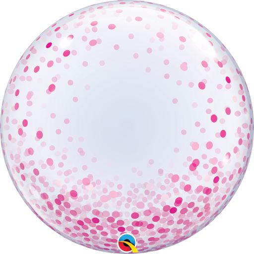 Balão Bolha 24" Pontos de Confete Rosa Deco Bubble