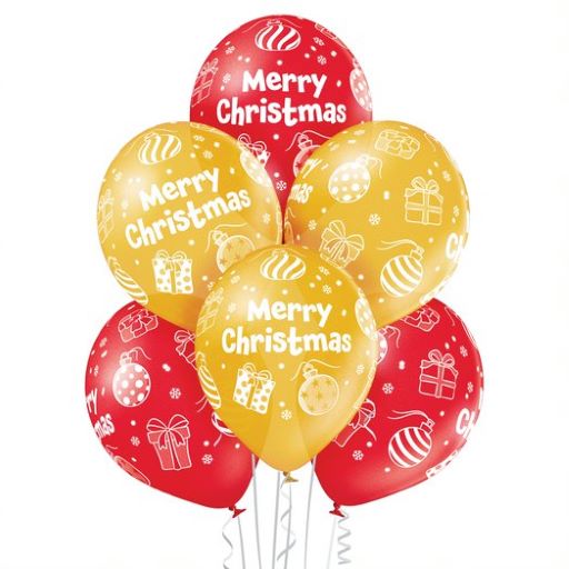 Balão de Látex 11" Feliz Natal Caixas de Presentes
