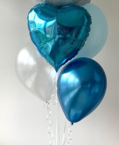 Balão Metalizado Coração Azul 17"