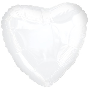 Balão Metalizado Coração Branco 17"