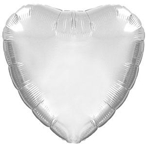 Balão Metalizado Coração Prata Platinado 17"