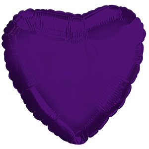Balão Metalizado Coração Roxo Violeta 17"