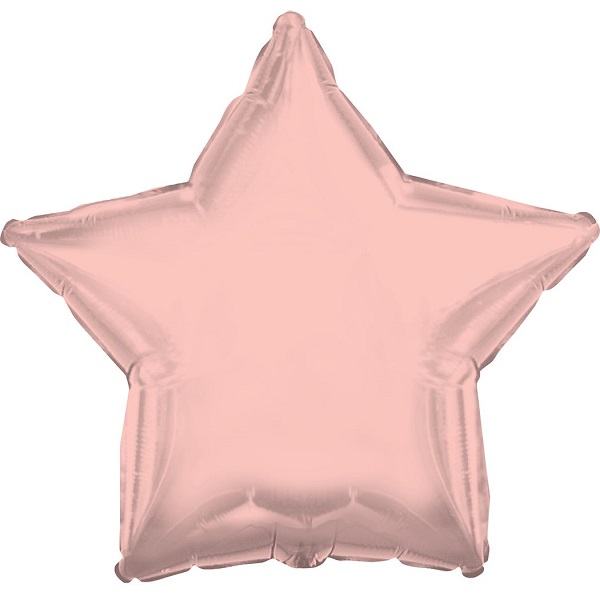 Balão Metalizado Estrela Rosa Ouro 17"