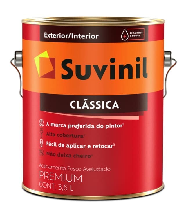 Tinta Látex Clássica Fosca Premium Paredes Suvinil 3,6Litros