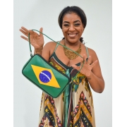 Bolsa Feminina de Ombro Brasil Customizada Marie