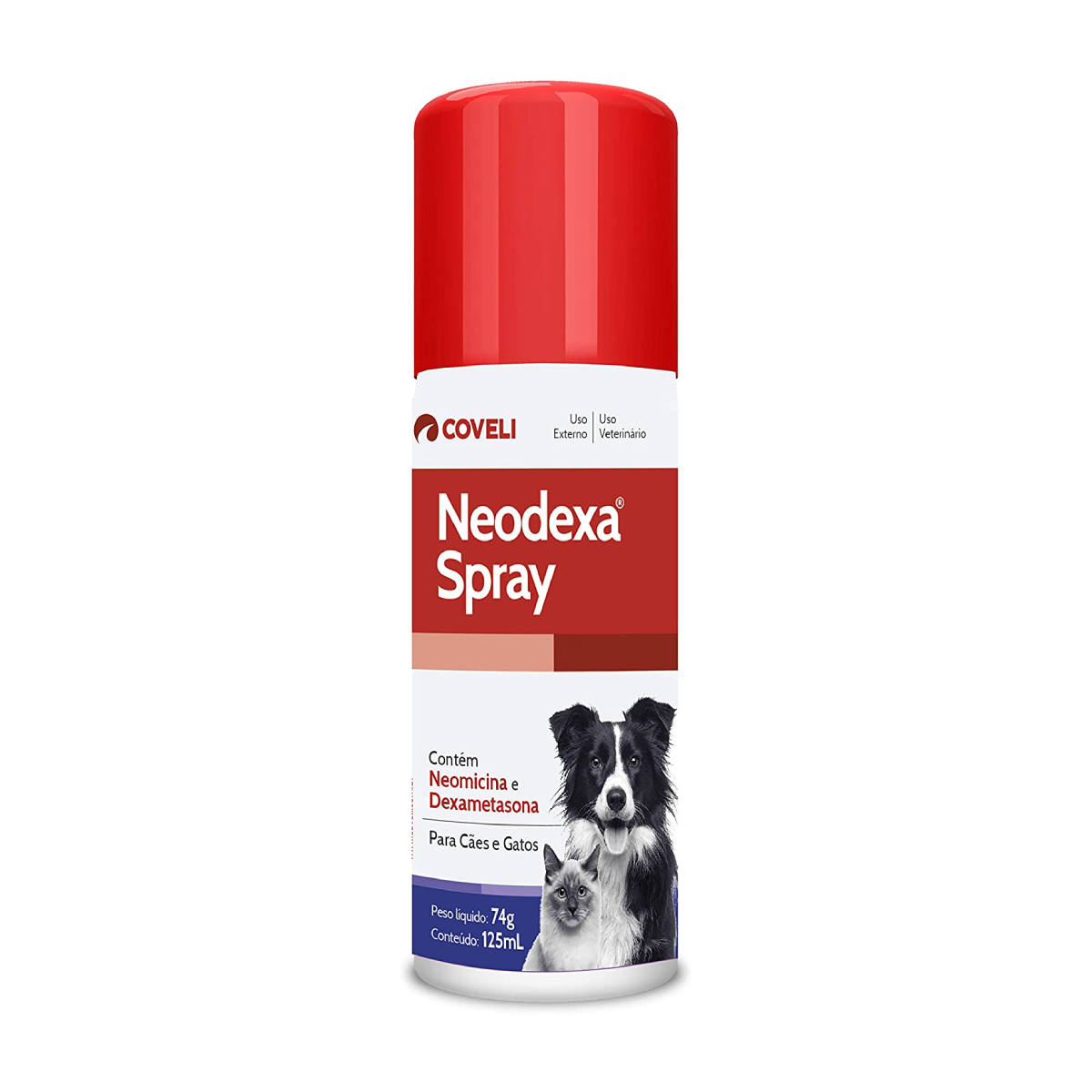 Neodexa Spray 74g Antibiótico para Cães e Gatos Coveli