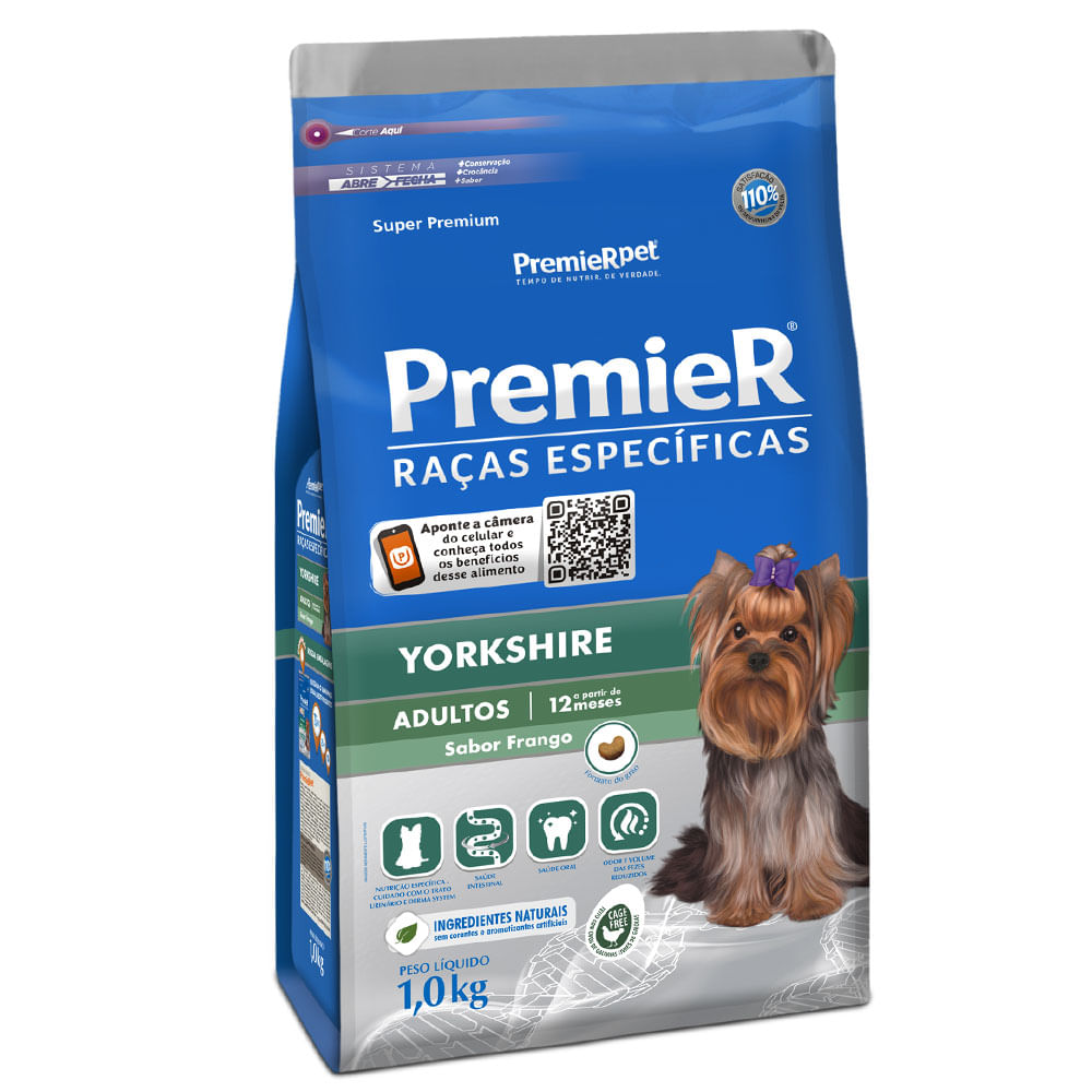 Ração Premier Yorkshire para Cães Adultos 1kg