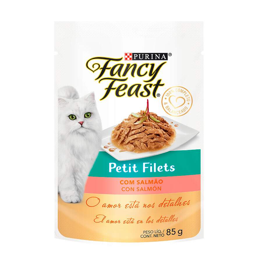 Ração Úmida Fancy Feast Petit Filets Sachê Para Gatos Sabor Salmão 85g