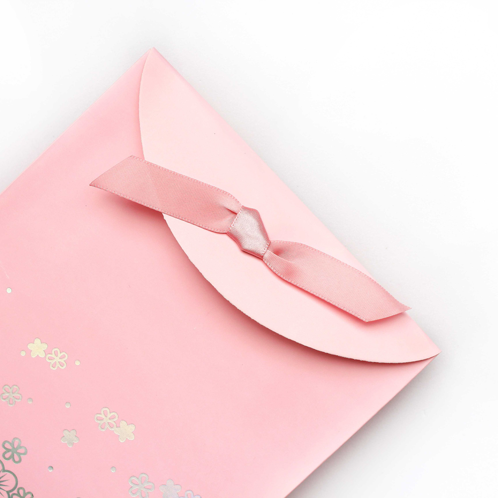Envelope para Presente Cor de Rosa com Fita e Velcro - kit com 2