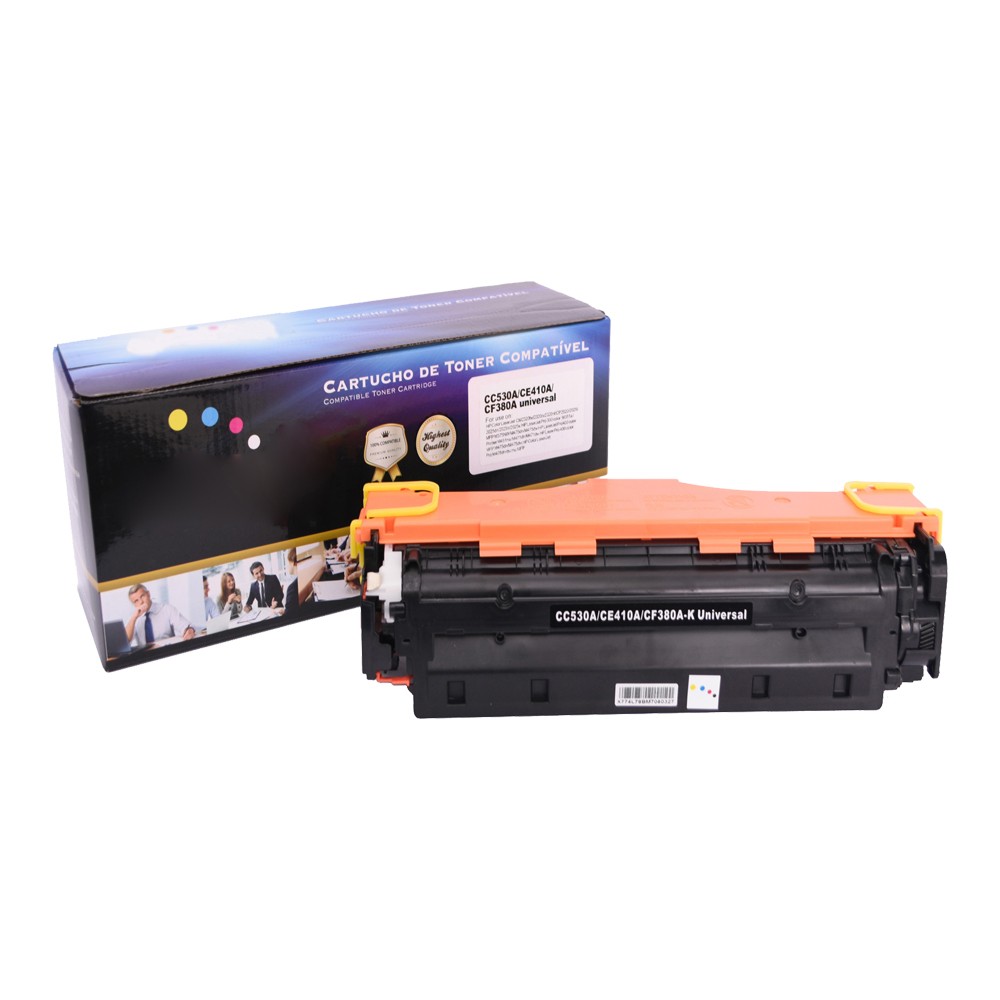 Kit Toner Compatível CE410/1/2/3 CC530/1/2/3 CF380/1/2/3 Preto e Coloridos até 3,5 mil páginas