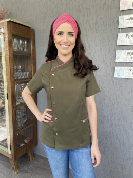 Dólmã Teresa Verde Militar com Pink