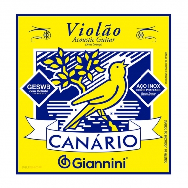 Encordoamento Para Violão Aço Giannini Canário .011 com Bolinha GESWB-5915