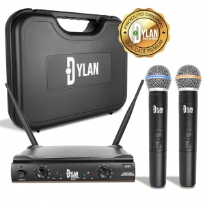 Microfone Sem Fio Duplo Profissional UHF Dylan DW-602/G3