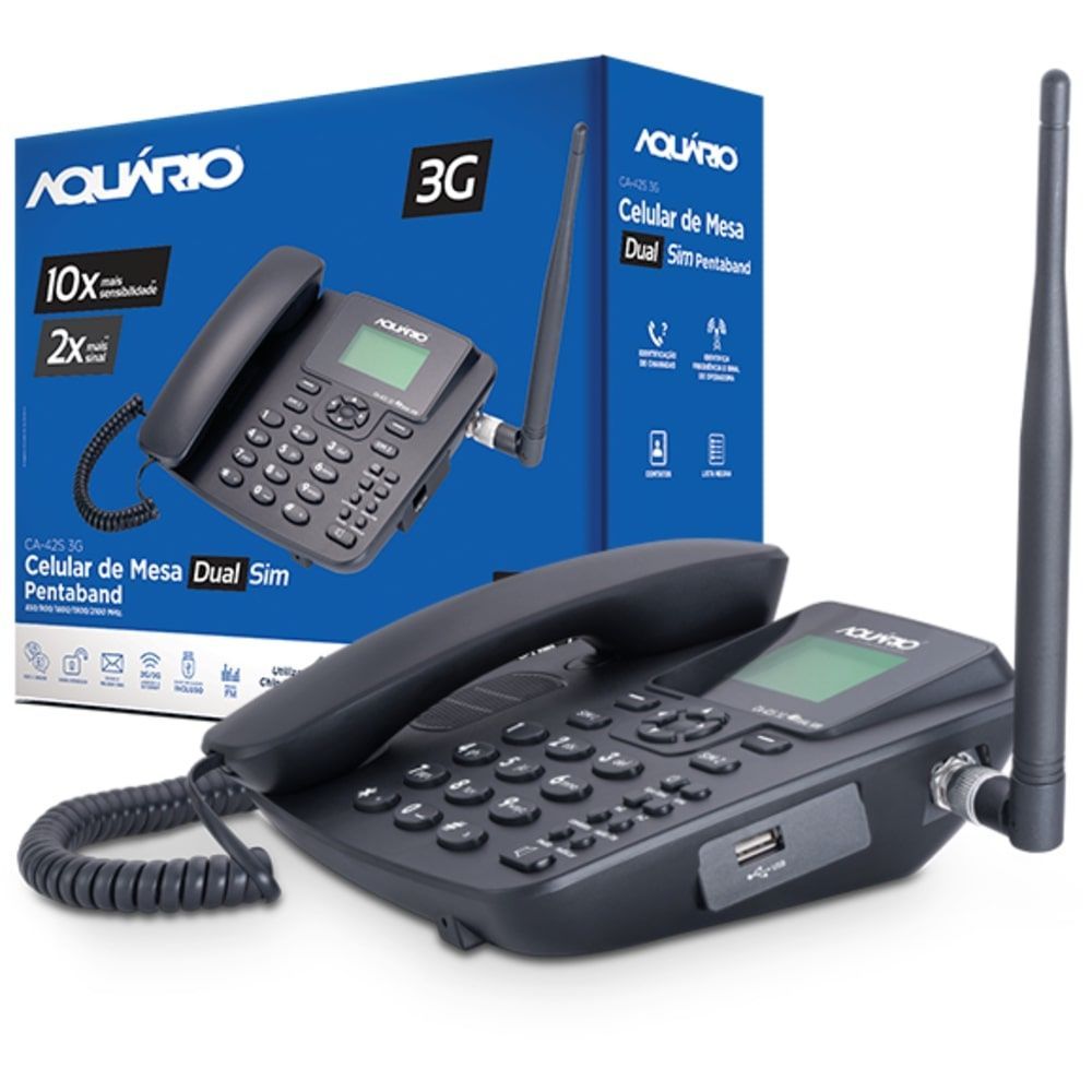 Telefone Celular Rural 3G com 2 Chips CA42S3G - Aquario