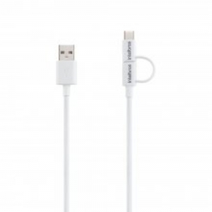 CABO USB INTELBRAS ( USB x micro USB / TIPO C ) - (1,2M) EUABC 12PB PVC BR (30962)