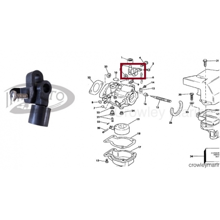 Avanco Carburador Com Rolete Johnson / Evinrude 4 a 15 HP