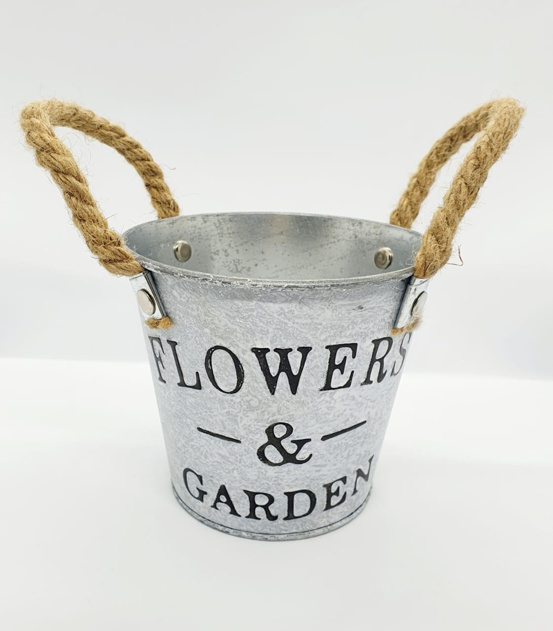Vaso decorativo em metal rústico médio - Flowers & Garden